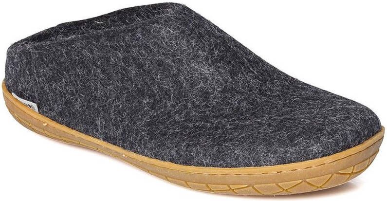 Glerups Slipper met rubber zool-Zwart