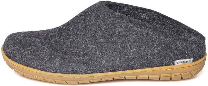 Glerups Slipper met rubber zool-Zwart