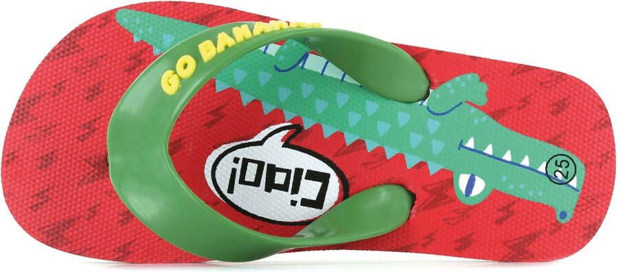 Go Banana's Alligator slipper Slippers Jongen rood multi