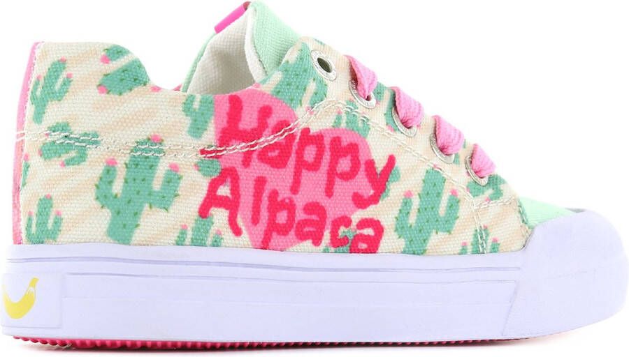 Go Banana's Sneakers Meisjes Pink Green Canvas