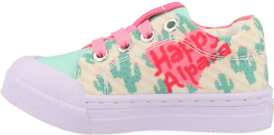 Go Banana's Sneakers Meisjes Pink Green Canvas