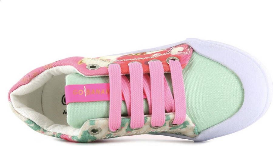 Go Banana's Sneakers Meisjes Pink Green Canvas