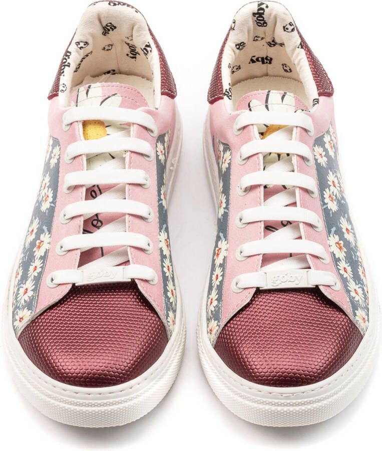 GOBY Daisy Warhol Sneakers Sneaker Damessneaker Damessneakers Hoge kwaliteit Handmade Bloemprint - Foto 4