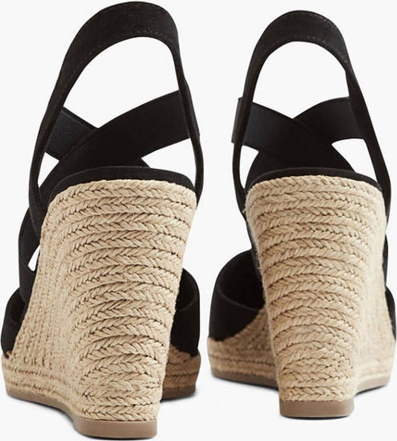 Graceland Zwarte espadrille sleehak