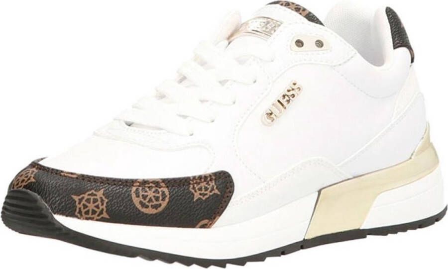 Guess Moxea Active Lady Wit Bruin Multilogo Sneakers White Dames