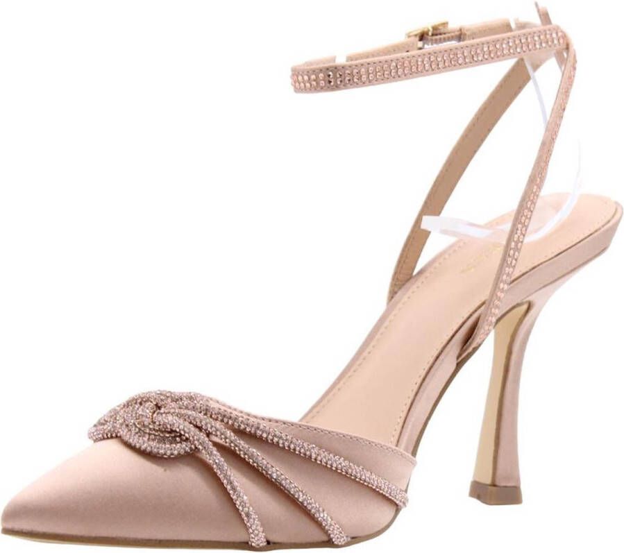 Guess Satijnen Sandalen met Enkelbandje Beige Dames - Foto 4