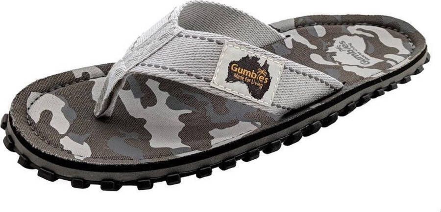 Gumbies Teenslippers Dames Teenslipper Heren Grey Camouflage