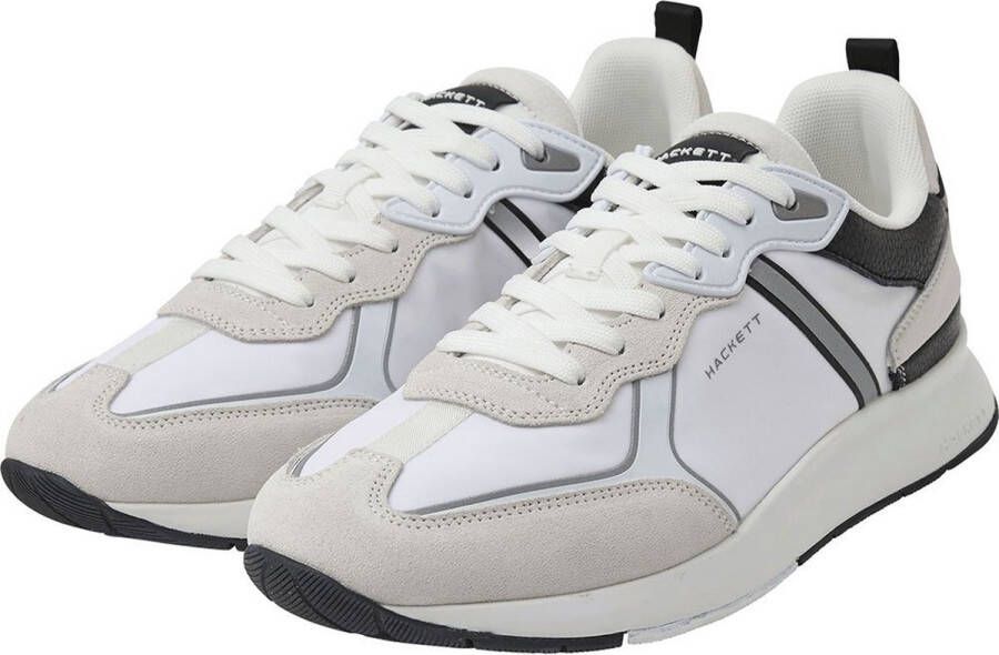 Hackett Lichtgewicht hardloopschoenen met reflecterende details en suède accenten White Heren