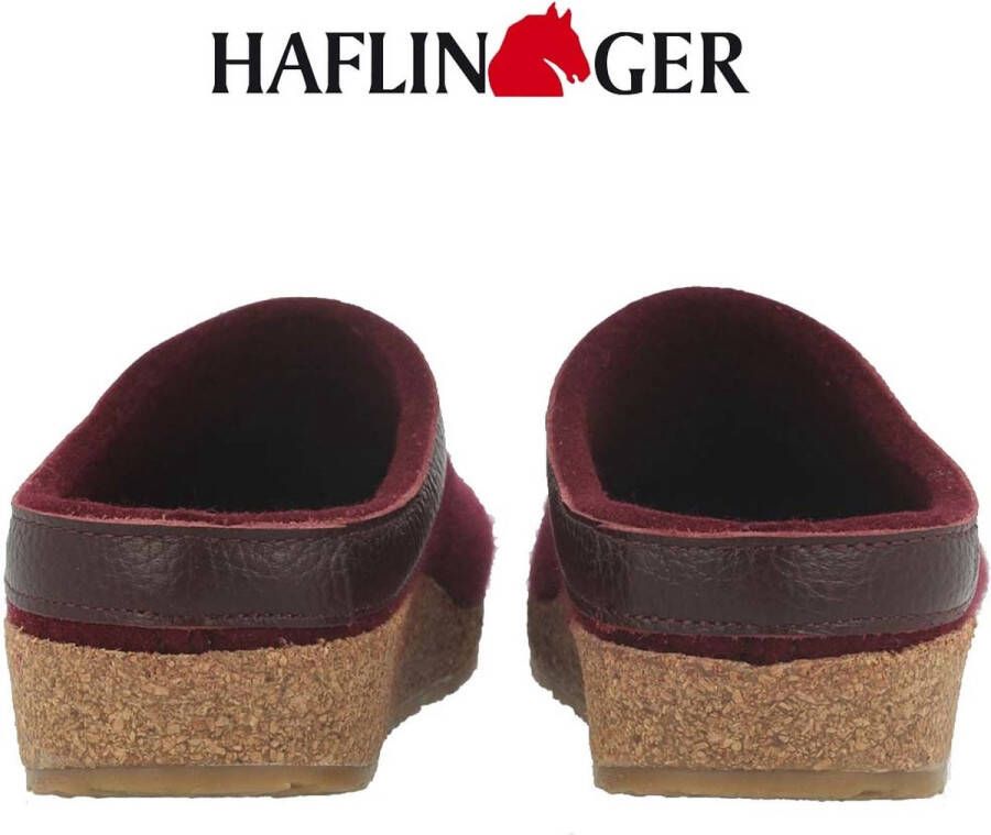 Haflinger Grizzly Torben Pantoffel Dames Pantoffel Heren Bordeaux