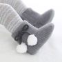 Happy Alpaca Babyslofjes – Winter Sloffen – Grijs – Met strik – voor 0-6maand en voor 09 maanden (12cm) - Thumbnail 2