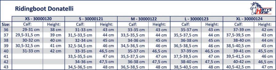 Harry's Horse Rijlaars Donatelli 40 Zwart kuitmaat: XS (zie maattabel)