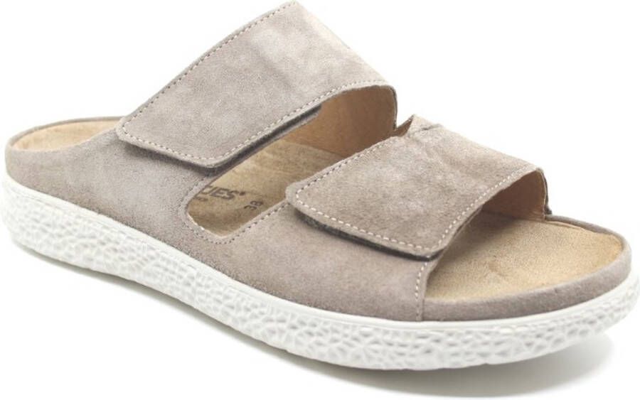 Hartjes 122.1221 30 35.00 Taupe slipper met uitneembaar voetbed wijdte H