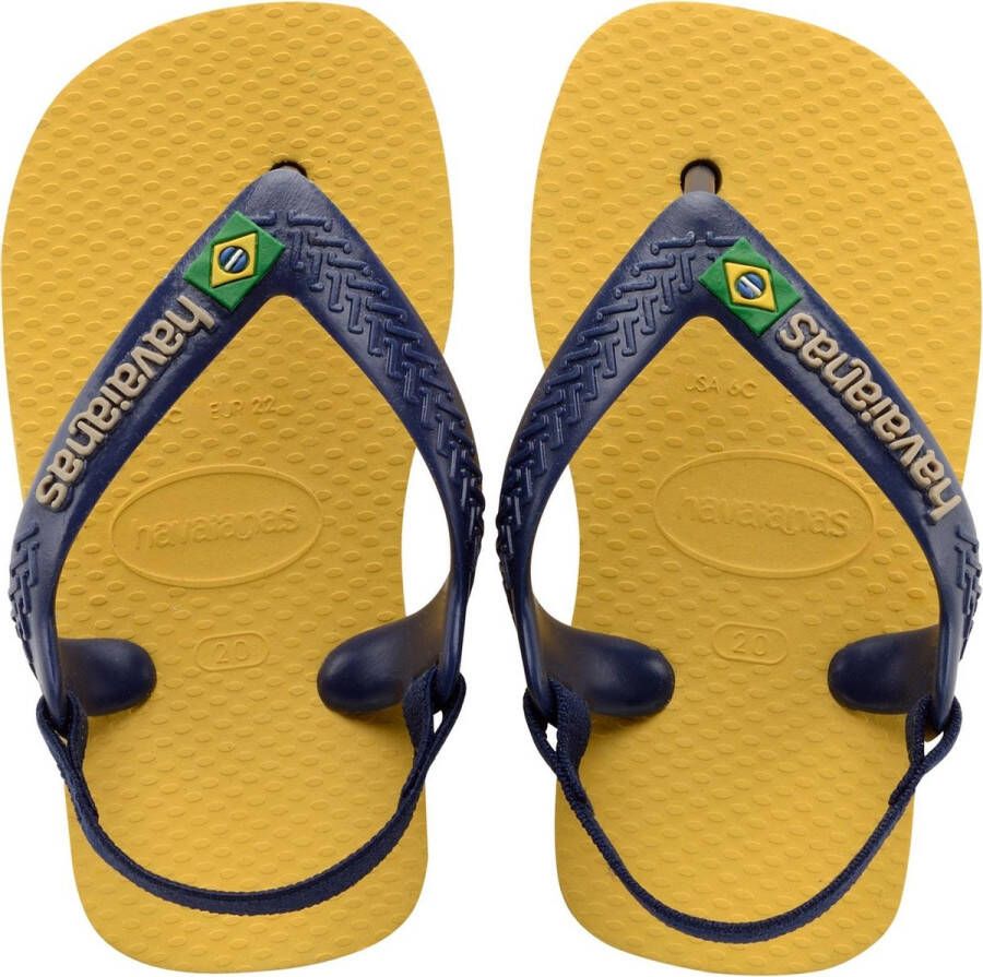 Havaianas Baby Brasil Logo II Unisex Slippers Gold Yellow