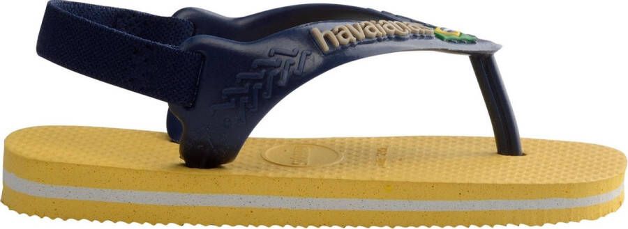 Havaianas Baby Brasil Logo II Unisex Slippers Gold Yellow