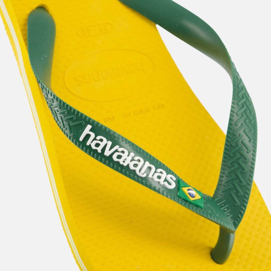 Havaianas Brasil Logo Unisex Slippers Geel