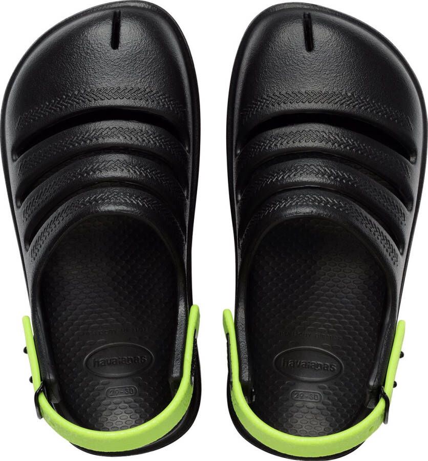 Havaianas Kids Clog Jongens Slippers Zwart Lime Groen