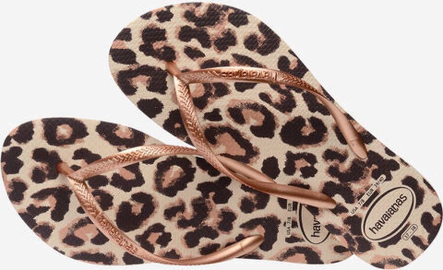 Havaianas Slim Animals Dames Slippers Beige Rose Gold Dark Brown - Foto 12