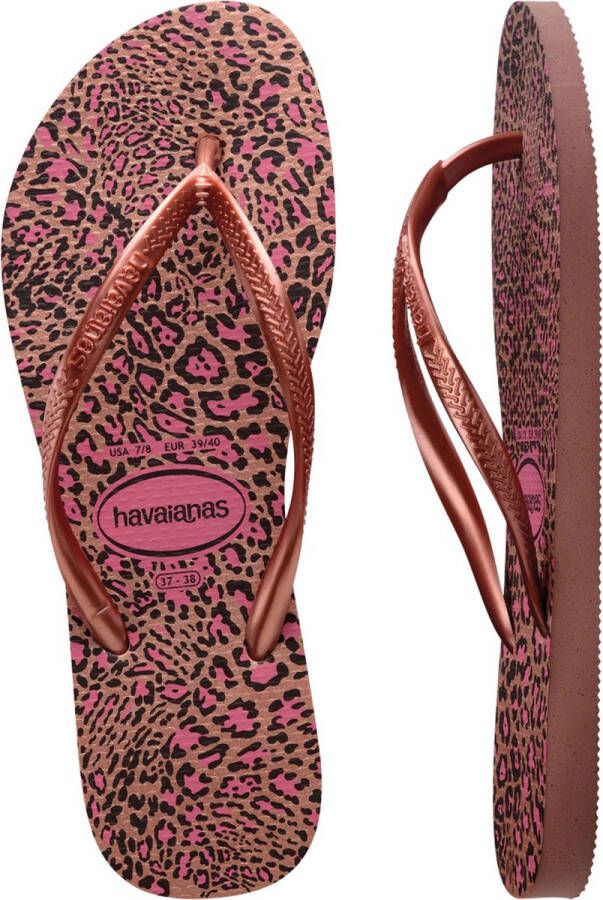 Havaianas Slim Animals Dames Slippers Roze Goud