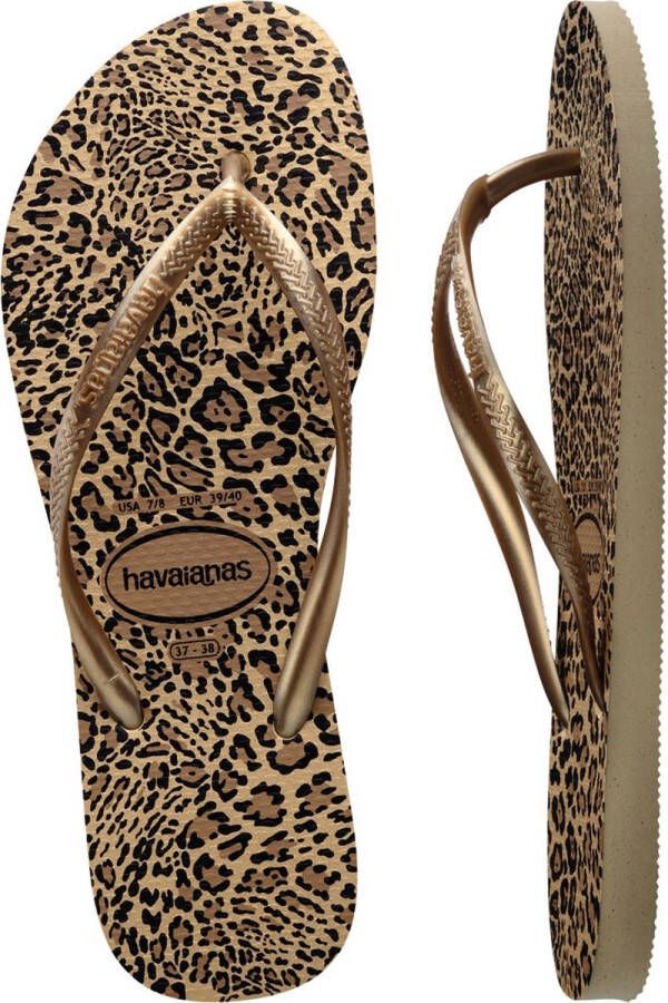 Havaianas Slim Animals Dames Slippers Zand Goud