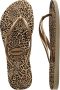 Havaianas Slim Animals teenslippers met panterprint goud - Thumbnail 14