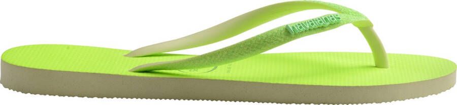 Havaianas Slim Glitter Neon Dames Slippers Lime Green