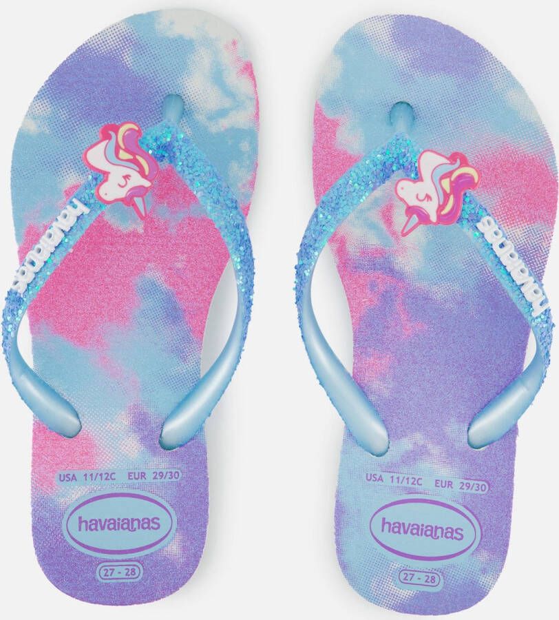 Havaianas Slim Glitter Slippers blauw Rubber Dames