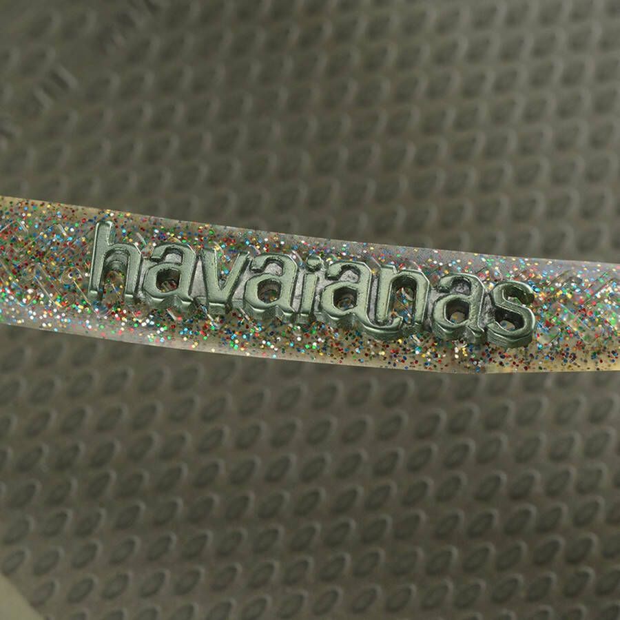 Havaianas Slim Logo Metallic Dames Slippers Groen