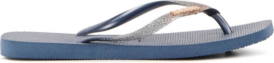 Havaianas Square Glitter Slippers blauw Rubber Dames