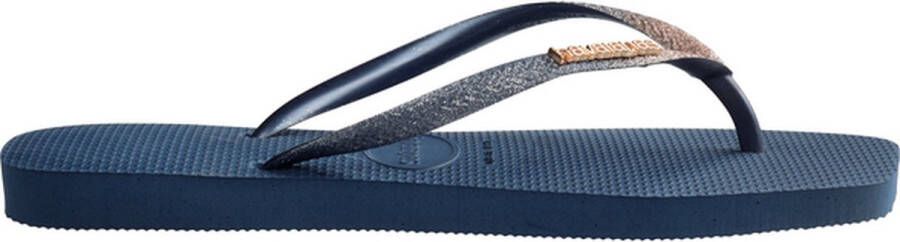 Havaianas Square Glitter Slippers blauw Rubber Dames