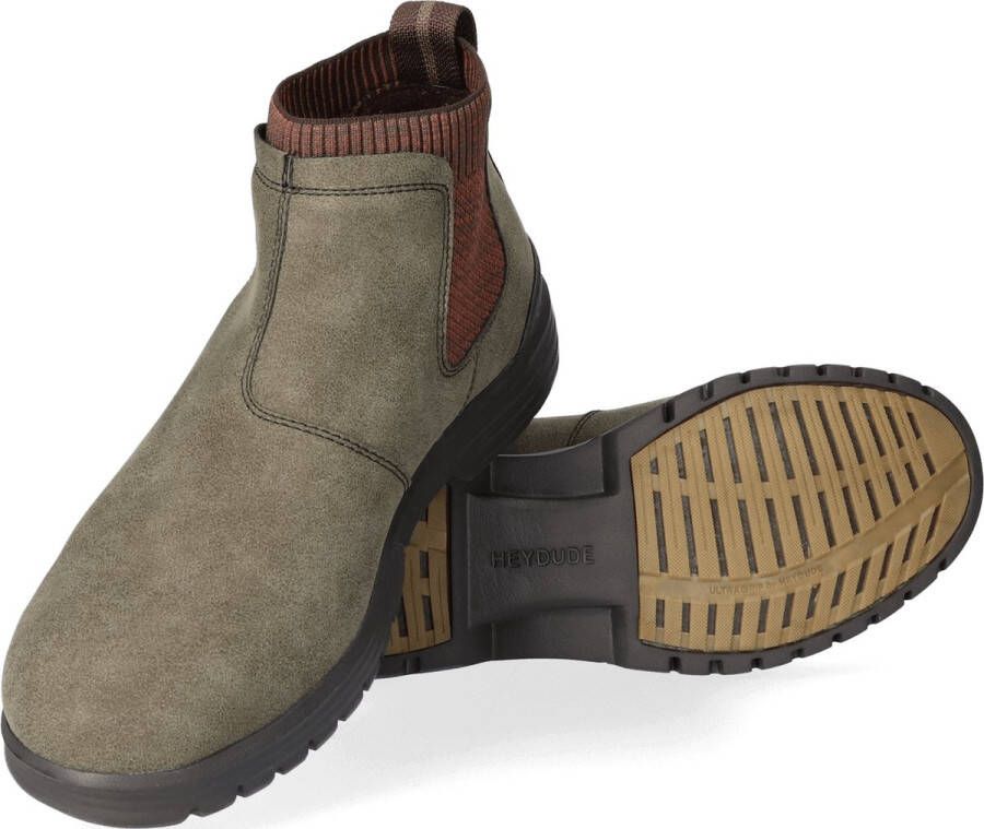 Hey Dude HEYDUDE Chelsea boots Scott Grip suede groen Heren - Foto 4