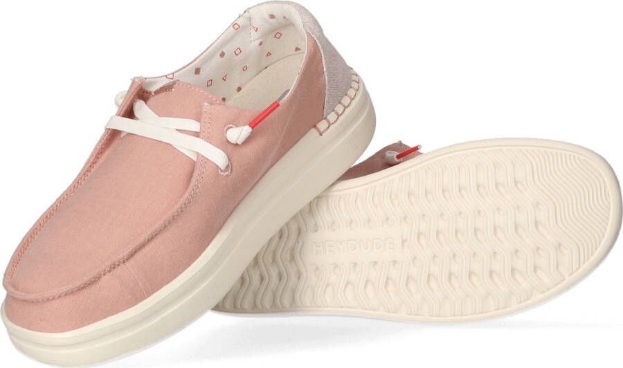 Hey Dude HEYDUDE Wendy Rise Veterschoenen roze Canvas Dames - Foto 2