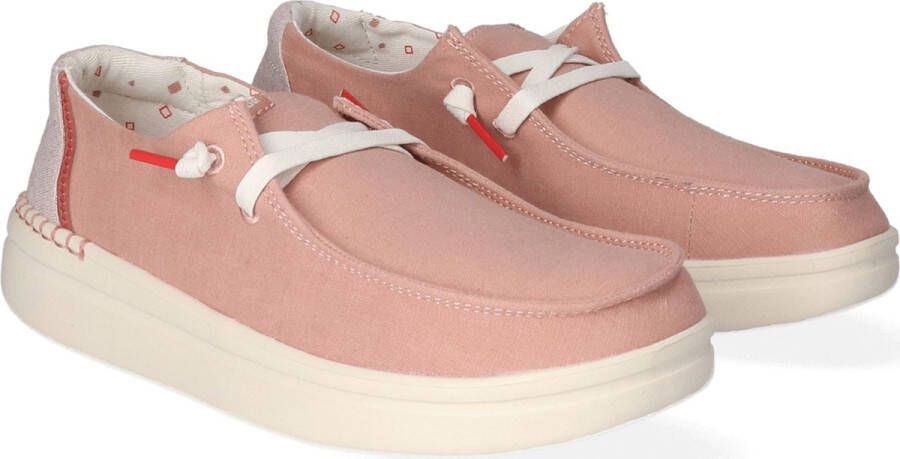 Hey Dude HEYDUDE Wendy Rise Veterschoenen roze Canvas Dames - Foto 4