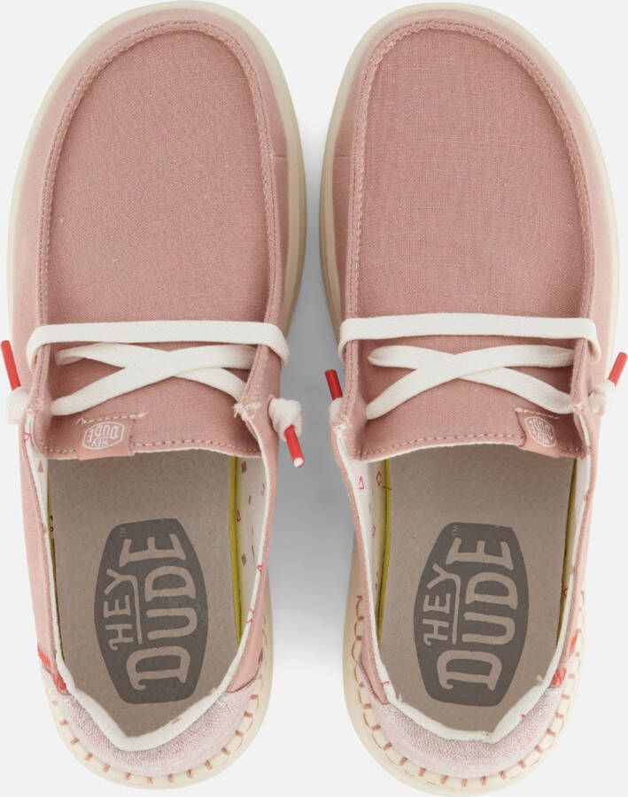 HEYDUDE Wendy Rise Veterschoenen roze Canvas Dames