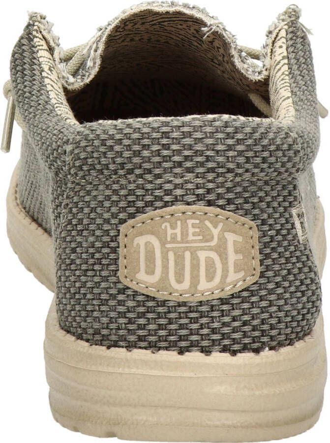 HEYDUDE Wally Braided Instappers groen Canvas