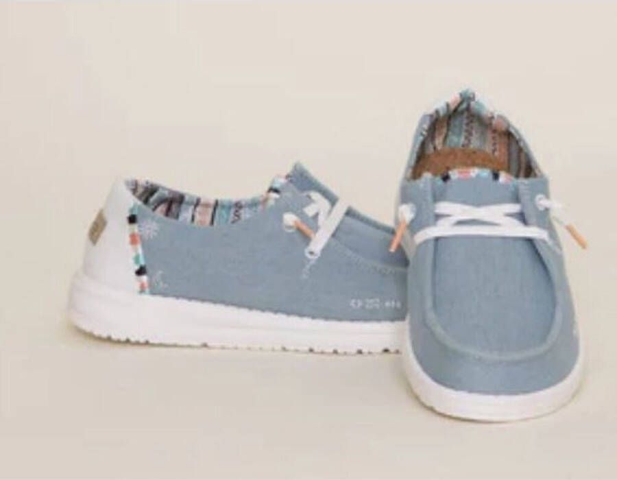 HEYDUDE Wendy Youth Boho Meisjes Instappers Light Denim