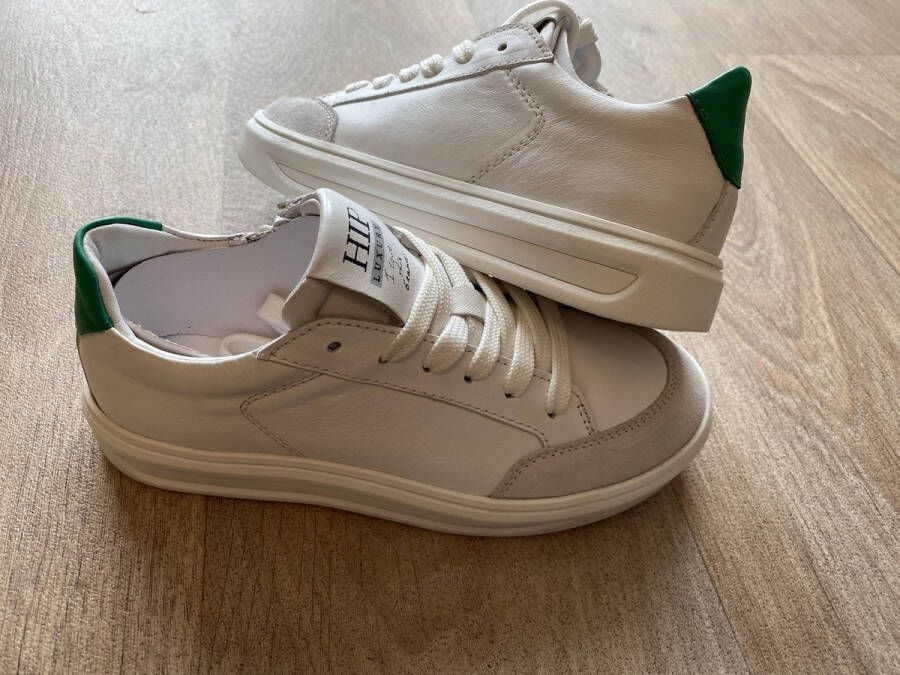 Hip sneaker wit groen