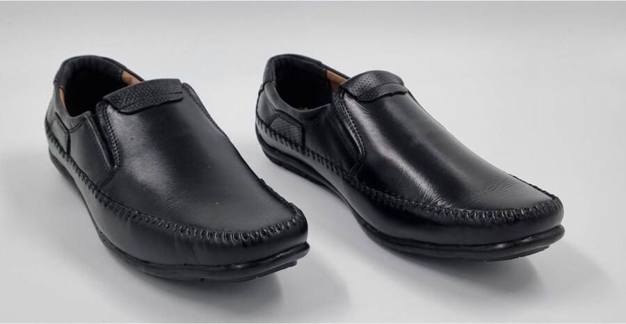 Hitman Schoenen CROFT Heren Schoenen Heren Instappers Zwart Echt Leer