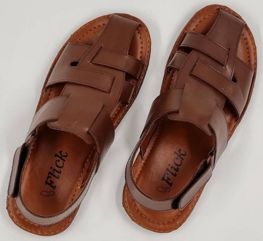 Hitman Schoenen FLICK Heren Sandalen Bruin Echt Leer Nog 2 andere kleuren