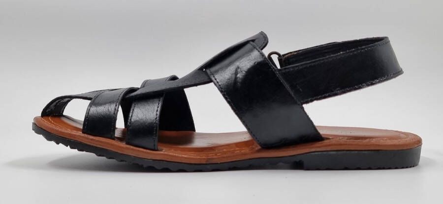 Hitman Schoenen FLICK Heren Sandalen Echt Leer Zwart