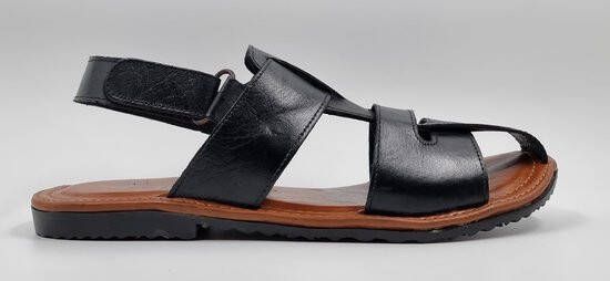 Hitman Schoenen FLICK Heren Sandalen Echt Leer Zwart