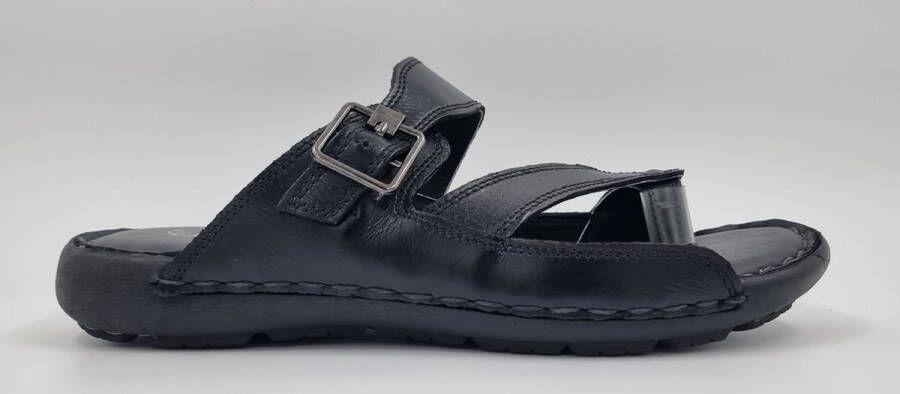 Hitman Schoenen FLICK Heren Slippers Heren Teenslippers Echt Leer Zwart