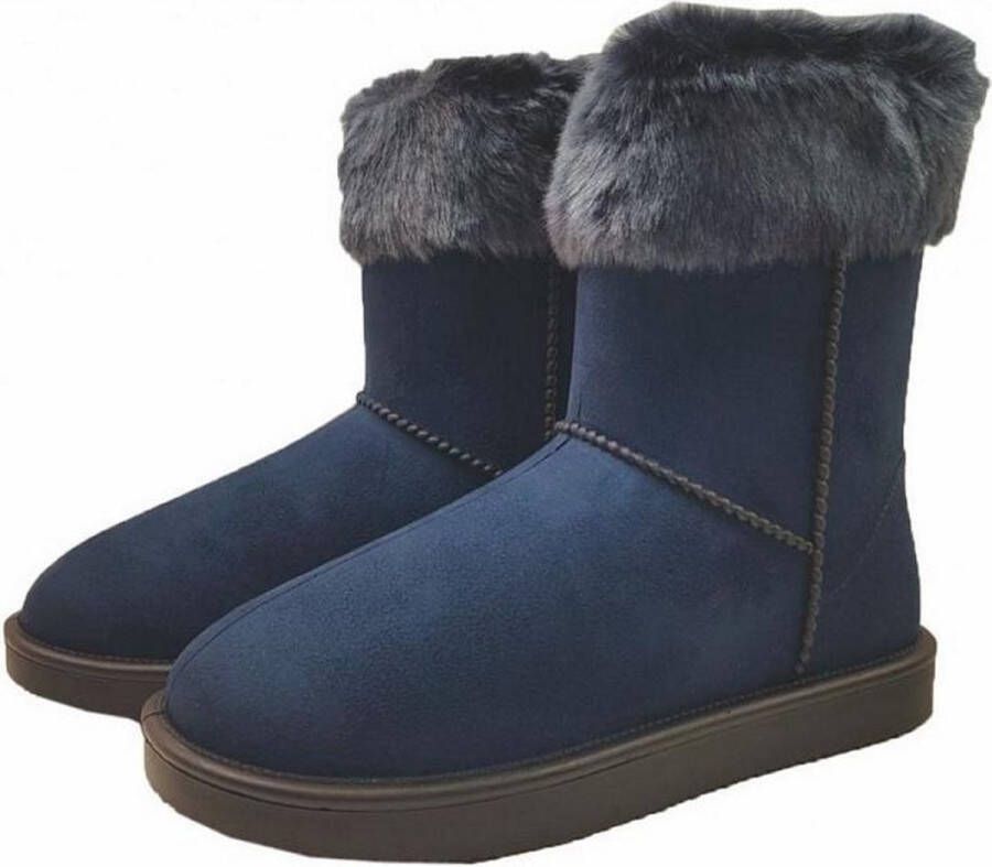 HKM Allweatherlaars Davos Fur (met bontrandje) waterdicht donkerblauw