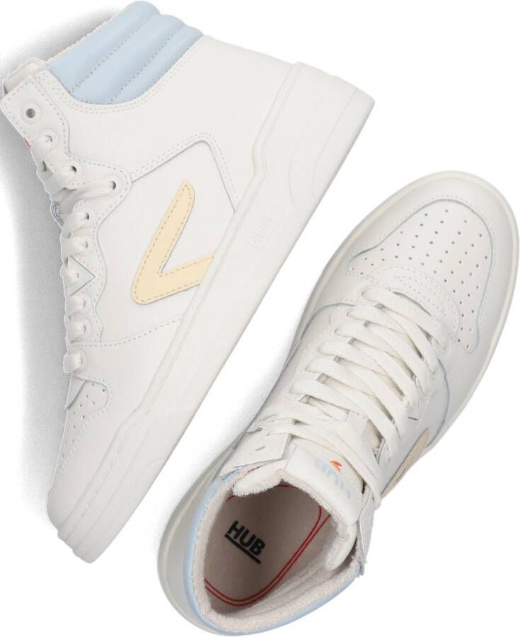 Hub Court-z High Hoge sneakers Leren Sneaker Dames Wit