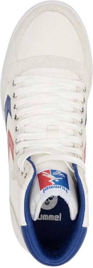 Hummel Slimmer Stadil Hoge Sneakers White Blue Red Gum Heren