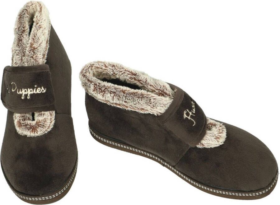 Hush Puppies -Dames bruin donker pantoffels