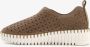 Hush Puppies dames instappers perforaties kaki Bruin Maat Uitneembare zool39 - Thumbnail 4