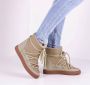 INUIKII Winterwit bruin Tinten Classic Wedge Enkelboots Enkellaarsjes Dames Beige - Thumbnail 8