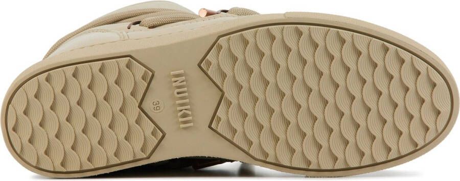 INUIKII Enkellaarsjes Dames Outdoor Snowboots Damesschoenen Leer Full Leather Beige