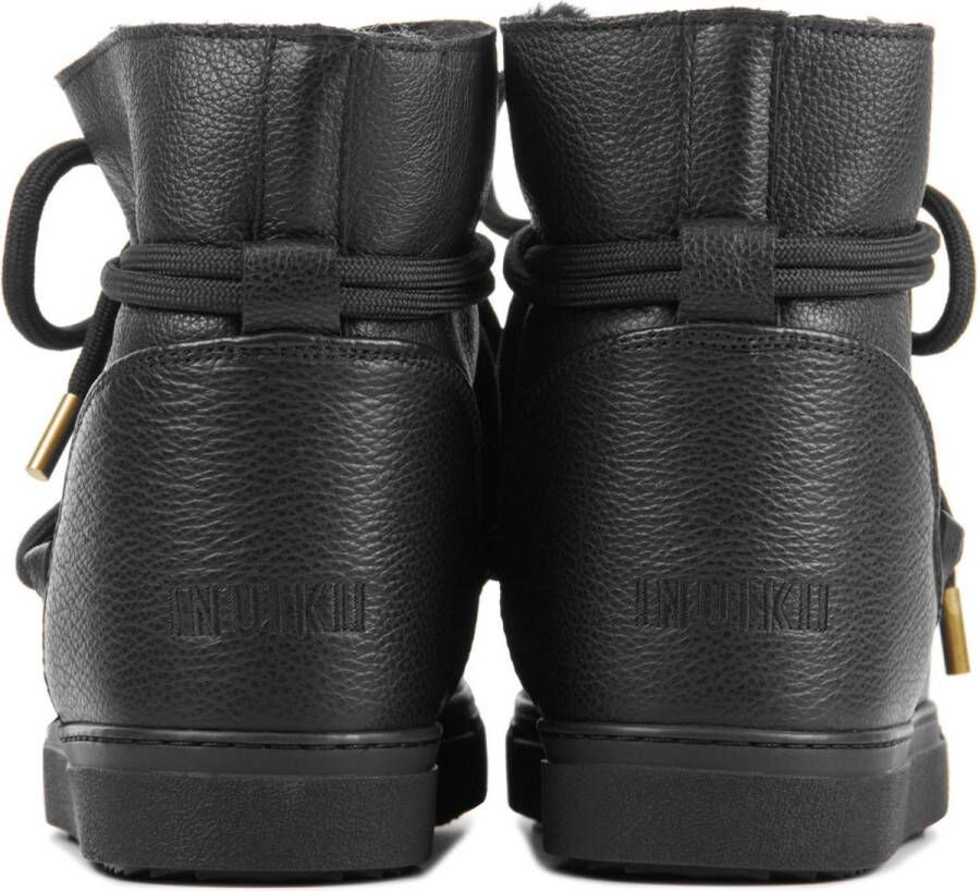 INUIKII Enkellaarsjes Dames Outdoor Snowboots Damesschoenen Leer Full Leather Zwart