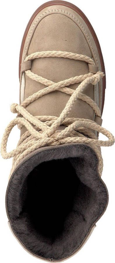 INUIKII Enkellaarsjes Dames Outdoor Snowboots Damesschoenen Suède Patchwork Sneaker Beige combi